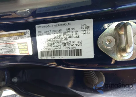 2020 Acura Rdx Standard из США, поврежденный, VIN 5J8TC2H31LL000706